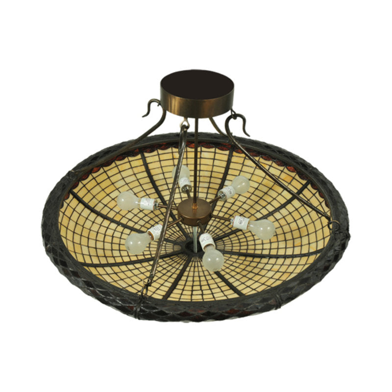 Greenbriar Oak 6 - Light Semi Flush Mount