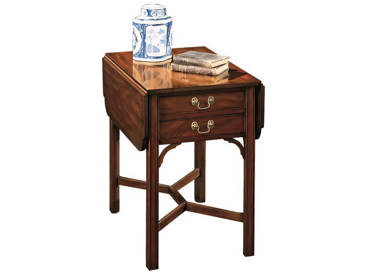 5425 Drop Leaf End Table with Two Drawers