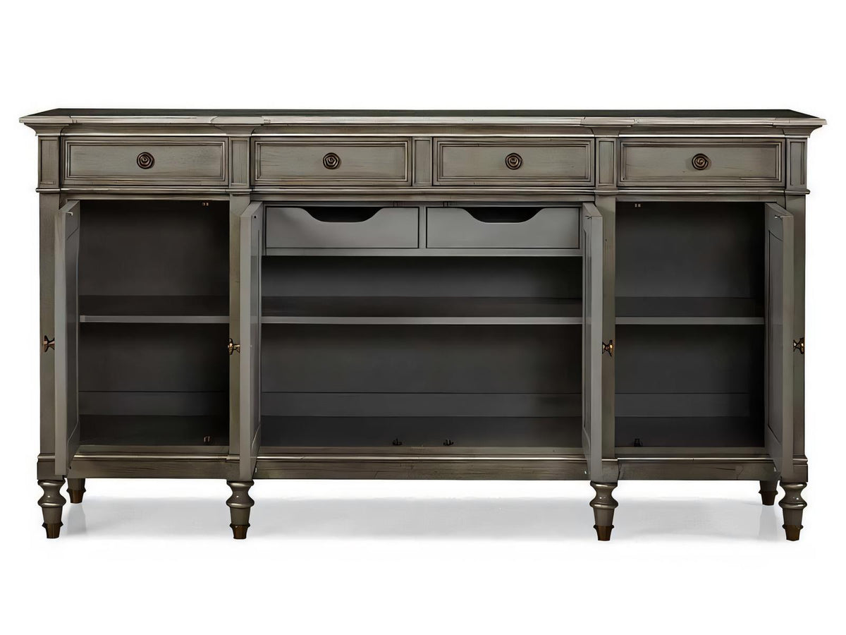 Continental Classics Large Buffet Cherry Wood French Blue Sideboard