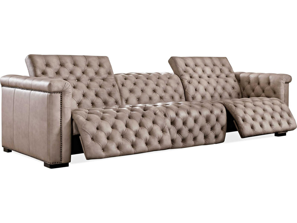 Savion Grandier Power Reclining Sofa with Power Headrest in Giovanni Taupe Leather