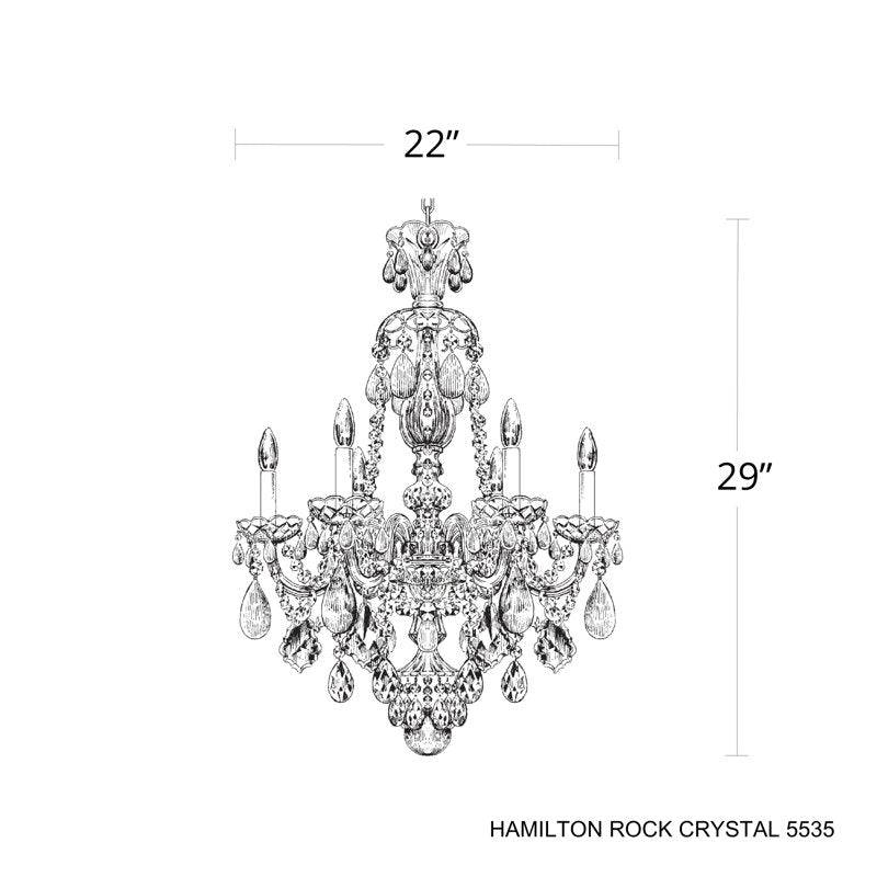 Hamilton 6 - Light Glass Chandelier