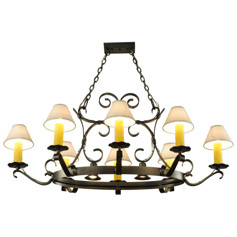Handforged Oval 10 - Light Chandelier