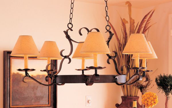 Handforged Oval 6 - Light Chandelier