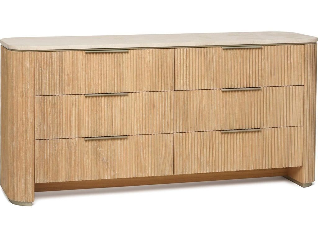 Morrison 6-Drawers Beige Mindi Wood Double Dresser