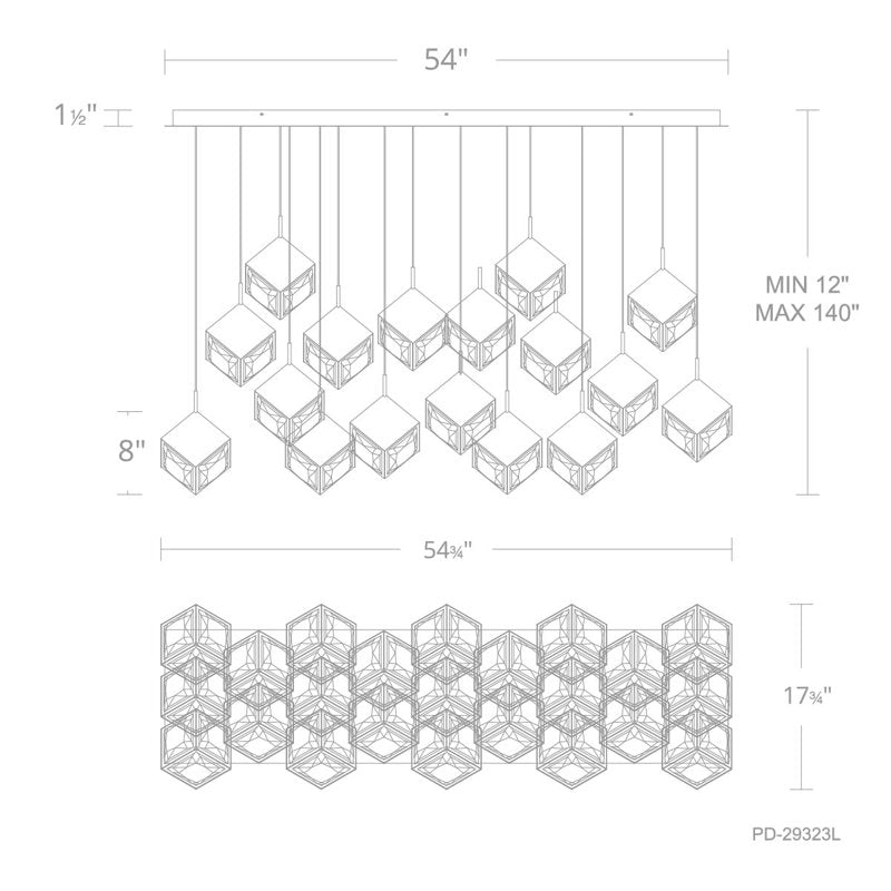 Ice Cube Linear Multi-Light 4-CCT Pendant