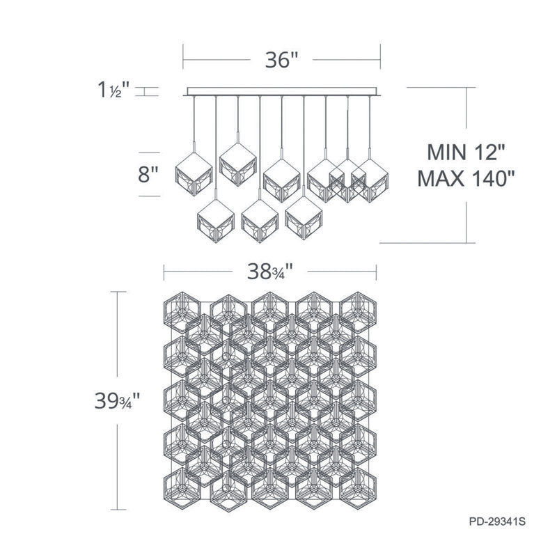 Ice Cube Square Multi-Light 4-CCT Pendant