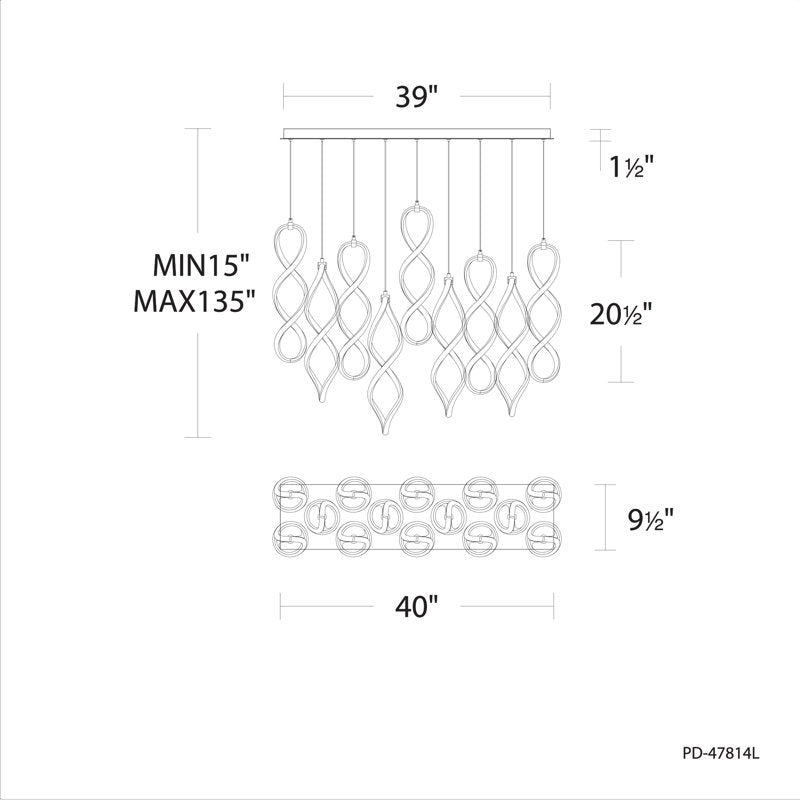 Interlace Linear Multi-Light 4-CCT Pendant