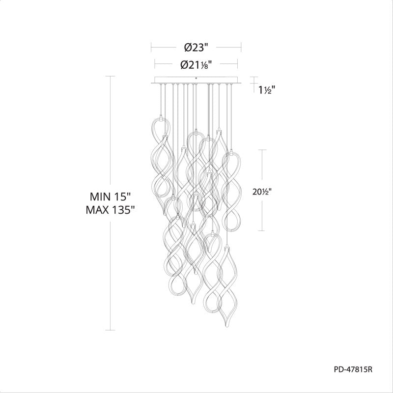 Interlace Round Multi-Light 4-CCT Pendant