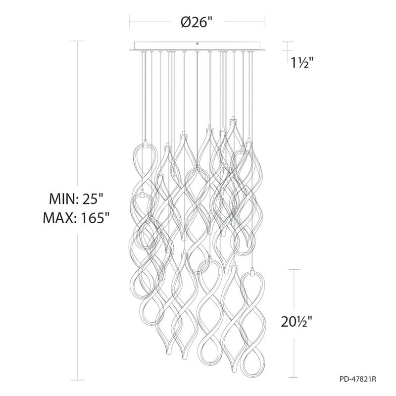 Interlace Round Multi-Light 4-CCT Pendant