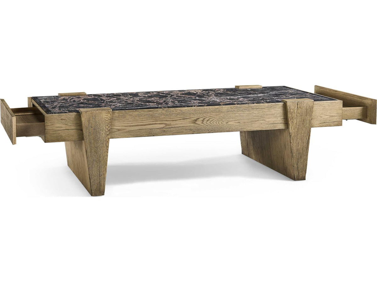 Echo Canyon Rectangular Marble Faded Oak Coffee Table