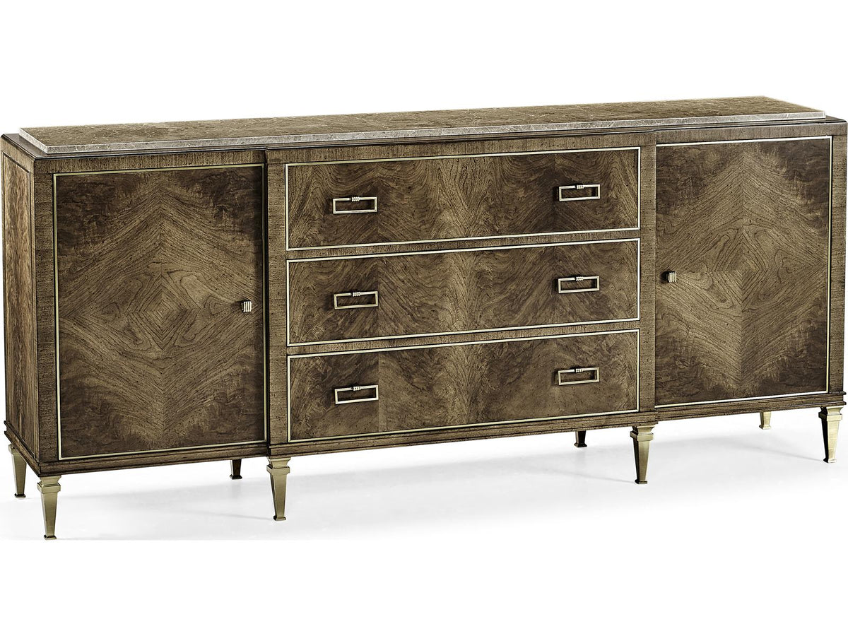 Barcelona Rectangular Marble Walnut Console Table