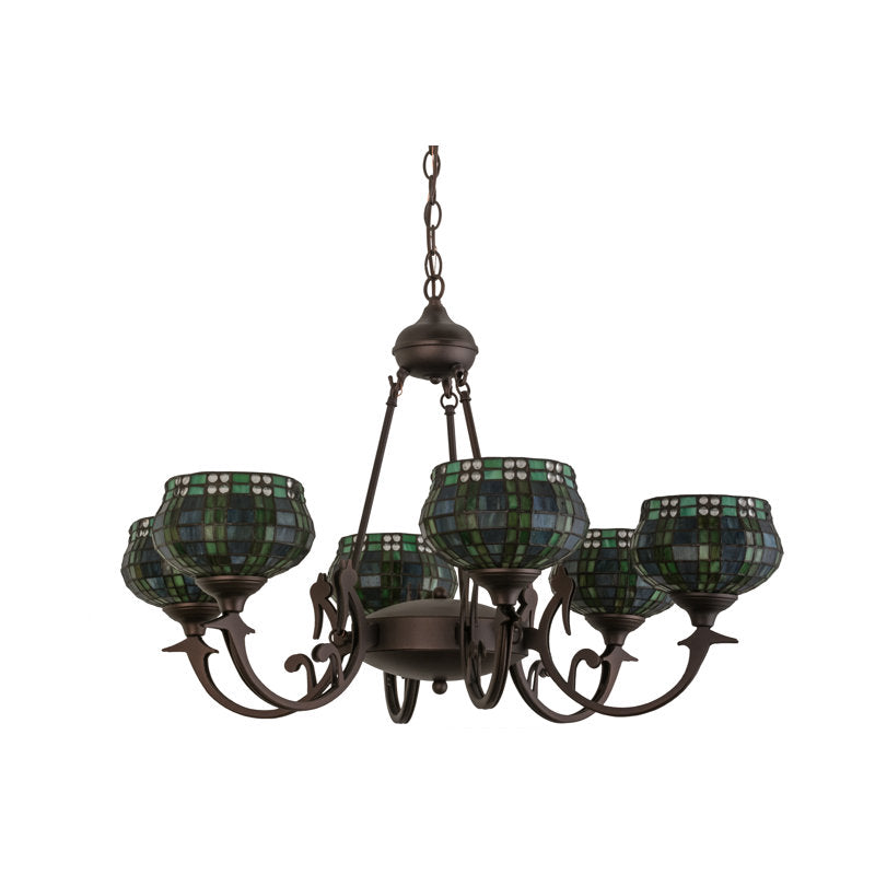 Jeweled 6 - Light Chandelier