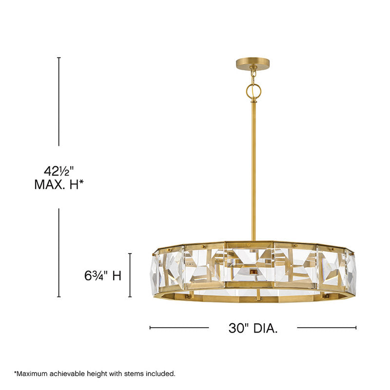 Jolie 1 - Light Unique Drum LED Chandelier