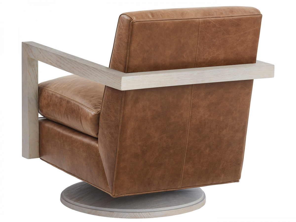 Barclay Butera Upholstery Willa Leather Swivel Chair