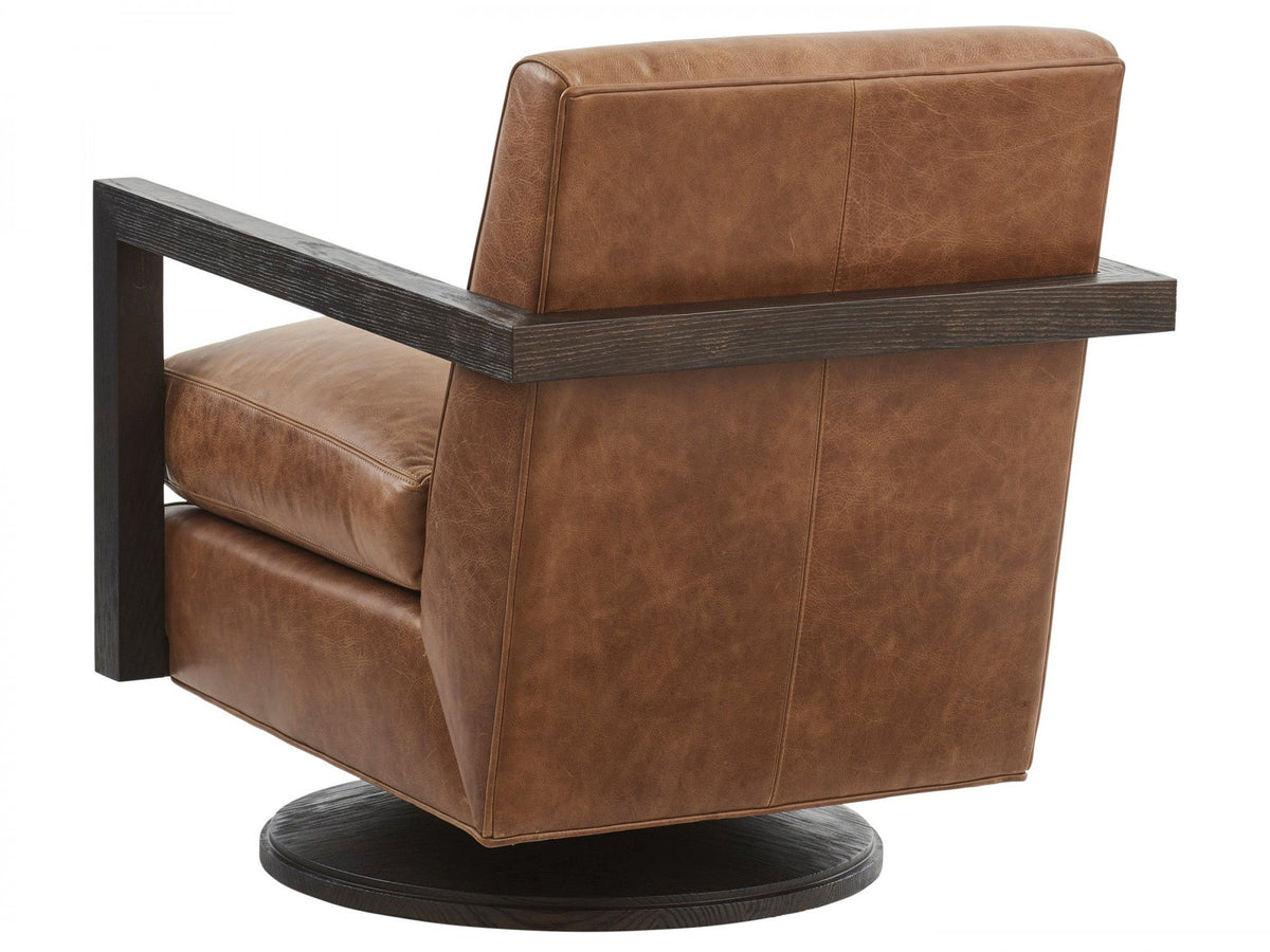 Barclay Butera Upholstery Willa Leather Swivel Chair