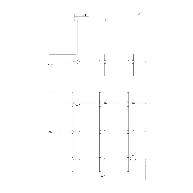 Labyrinth 1 - Light LED Chandelier