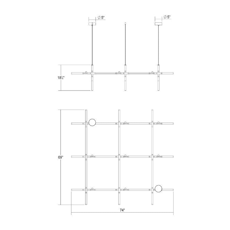 Labyrinth 1 - Light LED Chandelier