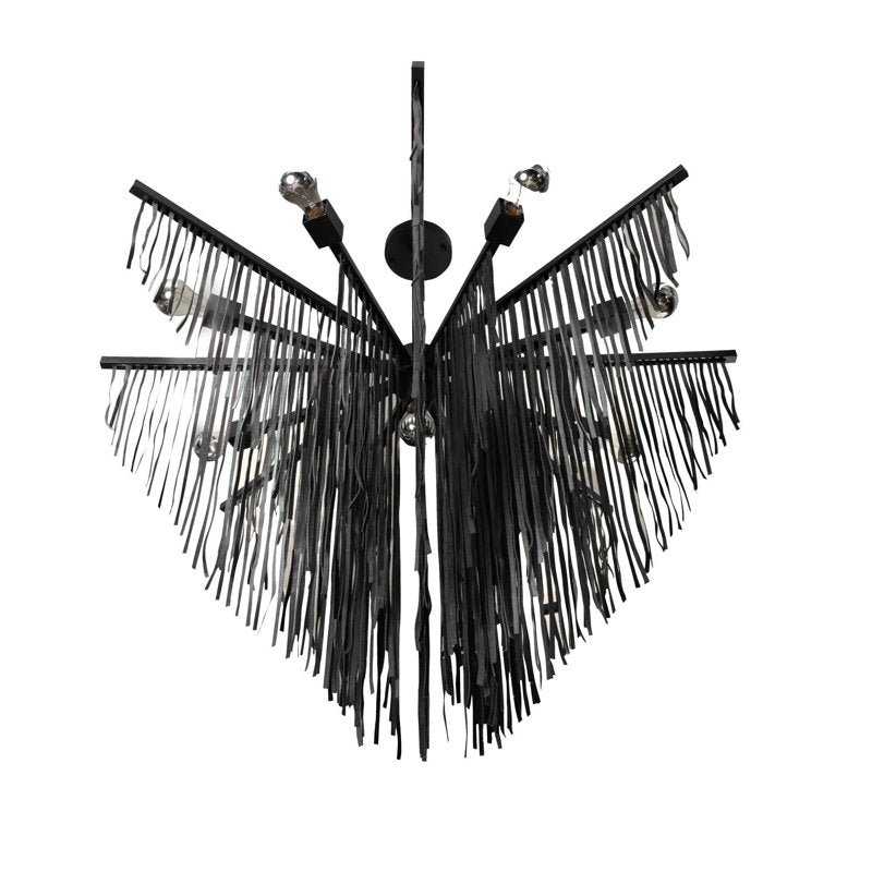 Large Leather Fringe Chandelier