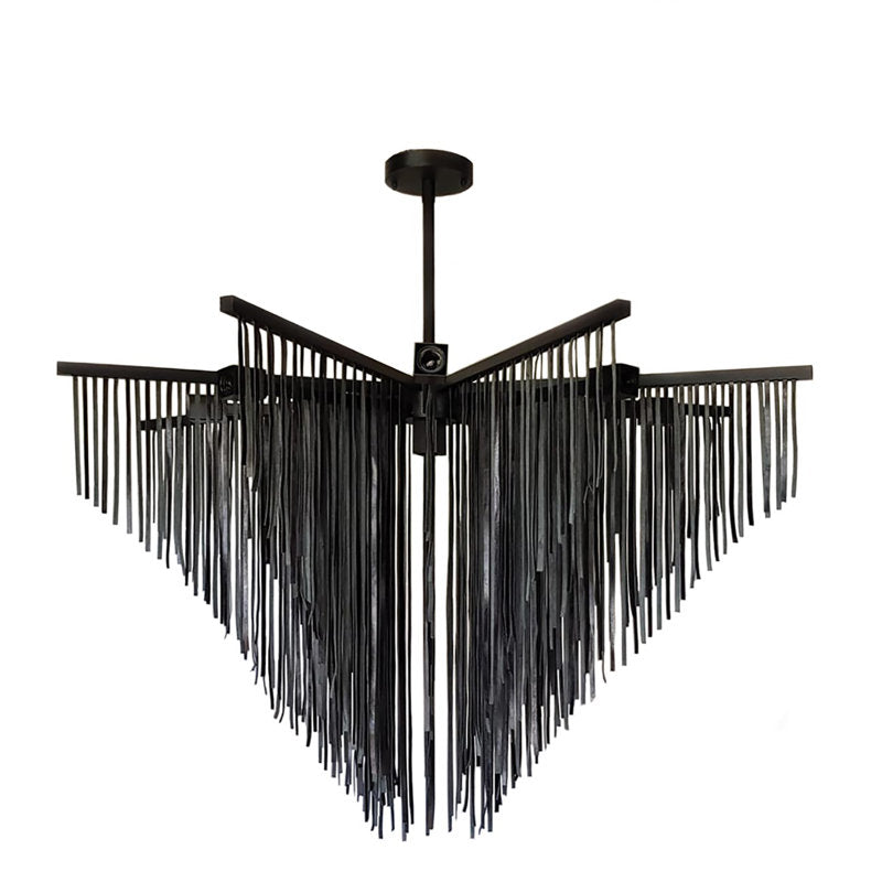 Large Leather Fringe Chandelier