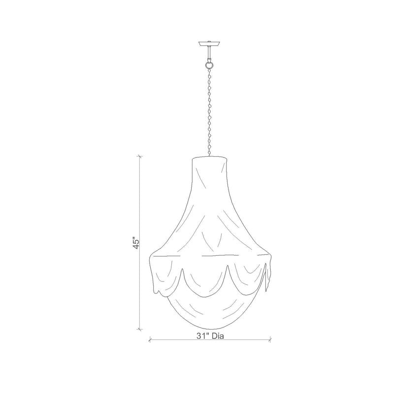 Large Leather Fringe Chandelier
