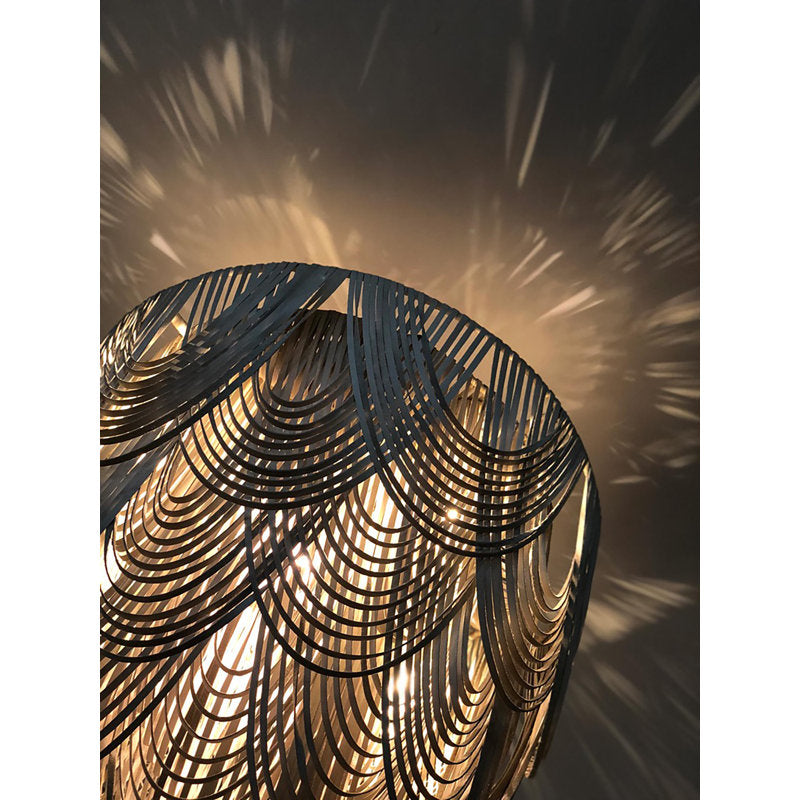 Large Leather Fringe Flushmount Chandelier