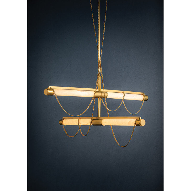Lariat - Dimmable LED Cylinder Chandelier by Noz Nozawa for Corbett Lighting