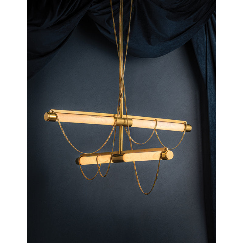 Lariat - Dimmable LED Cylinder Chandelier by Noz Nozawa for Corbett Lighting