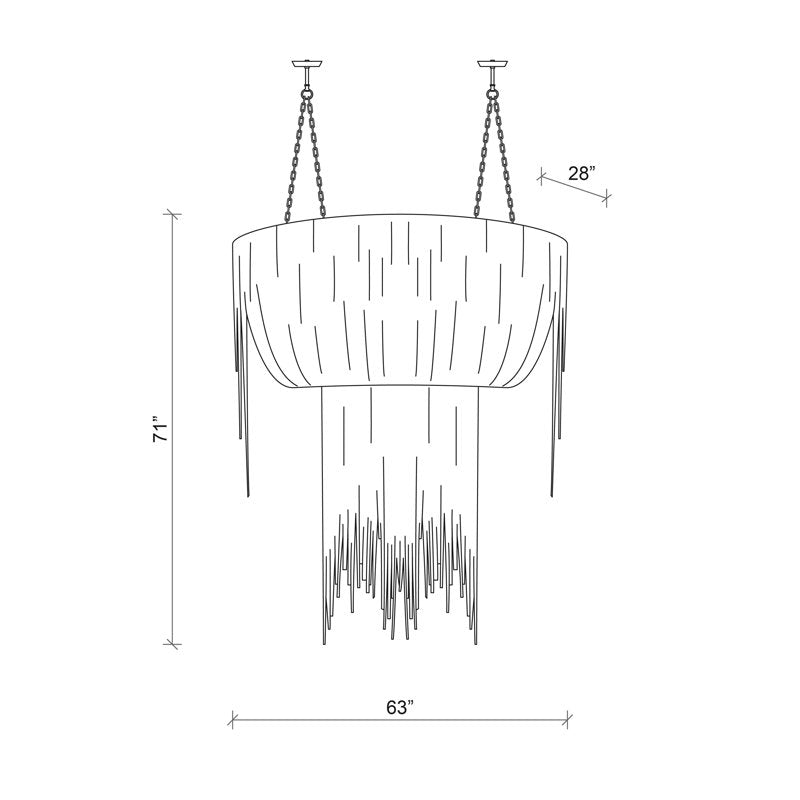 Leather Fringe Chandelier