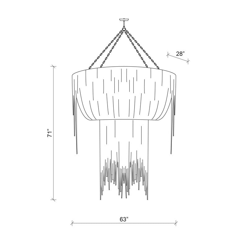 Leather Fringe Chandelier