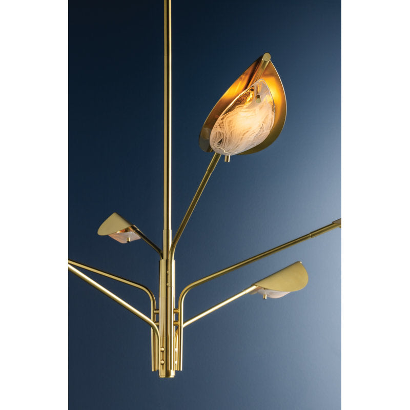 Levin Chandelier in Aged Brass