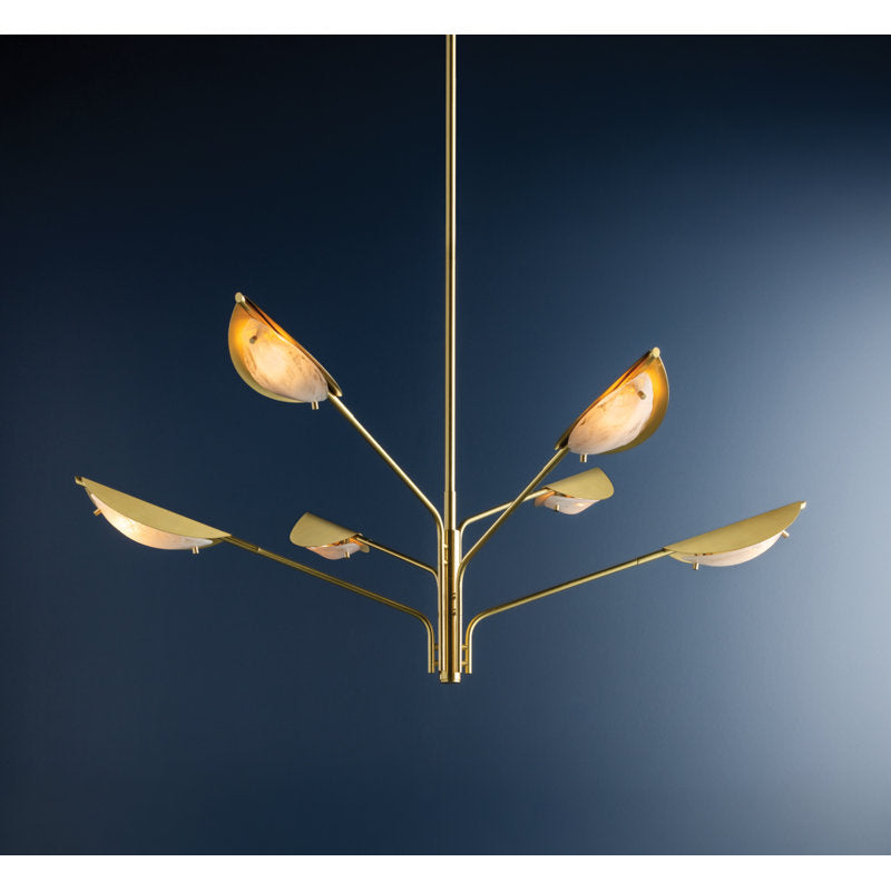 Levin Chandelier in Aged Brass