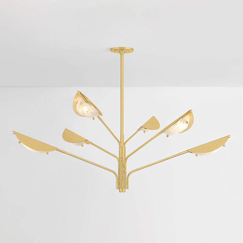 Levin Chandelier in Aged Brass