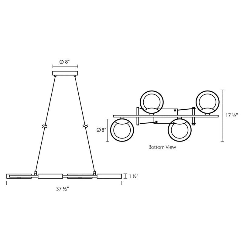 Light Guide Ring 4 - Light LED Chandelier