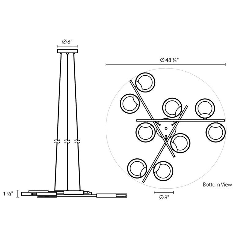 Light Guide Ring 9 - Light LED Chandelier