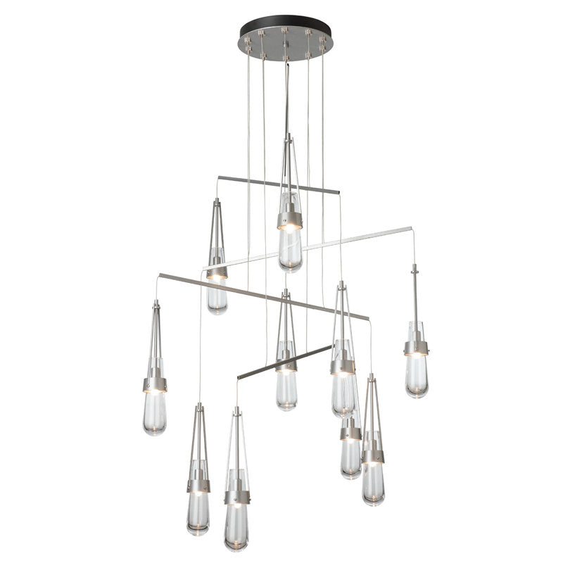 Link 10-Light Mobile Pendant - Natural Iron - Clear Glass - Standard Overall Height