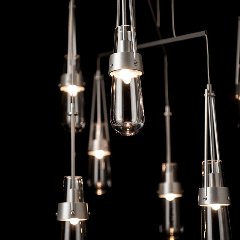 Link 10-Light Mobile Pendant - Natural Iron - Clear Glass - Standard Overall Height
