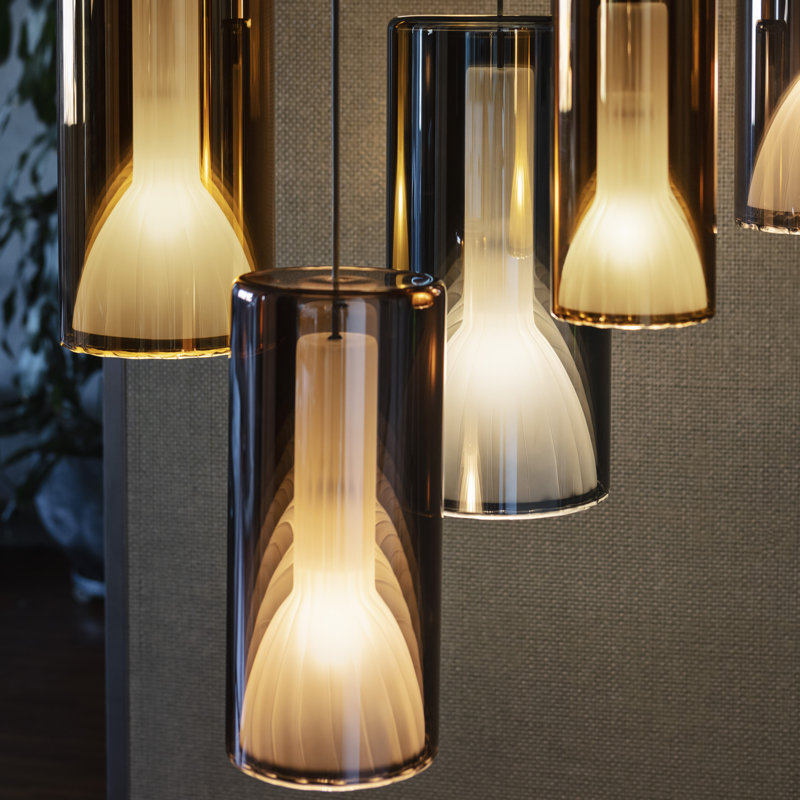 Lit Round Chandelier Pendants