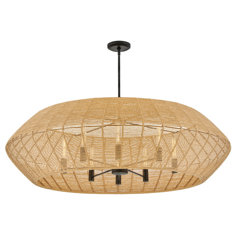 Luca Eight-Light Woven Drum Chandelier by Lisa McDennon