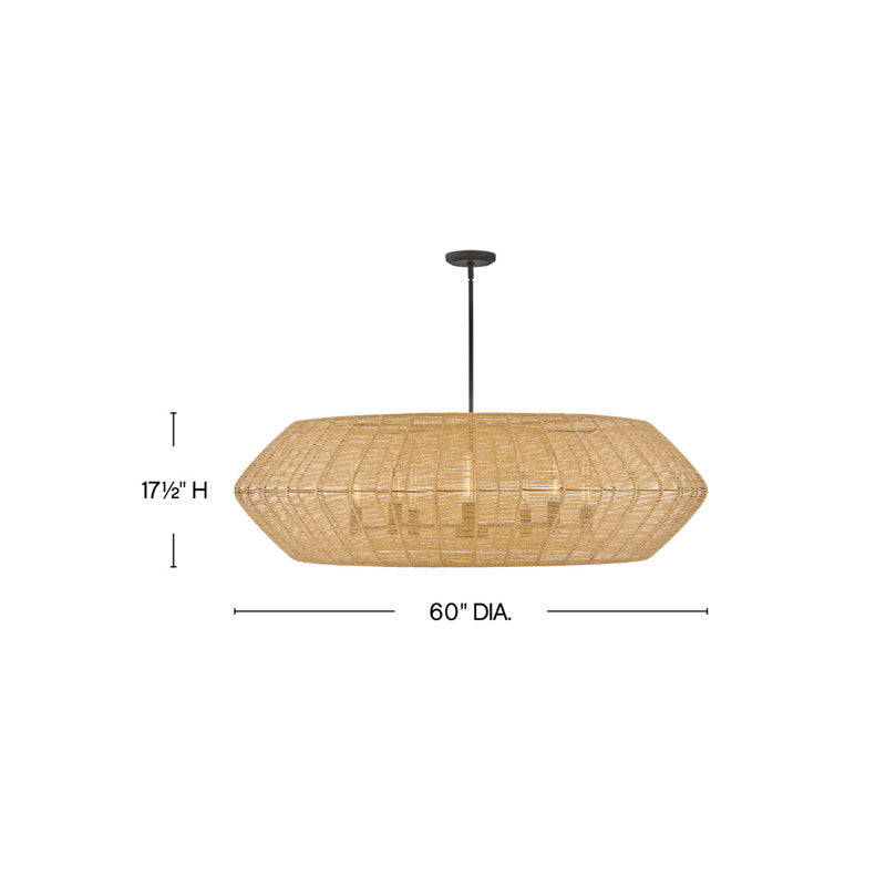 Luca Eight-Light Woven Drum Chandelier by Lisa McDennon