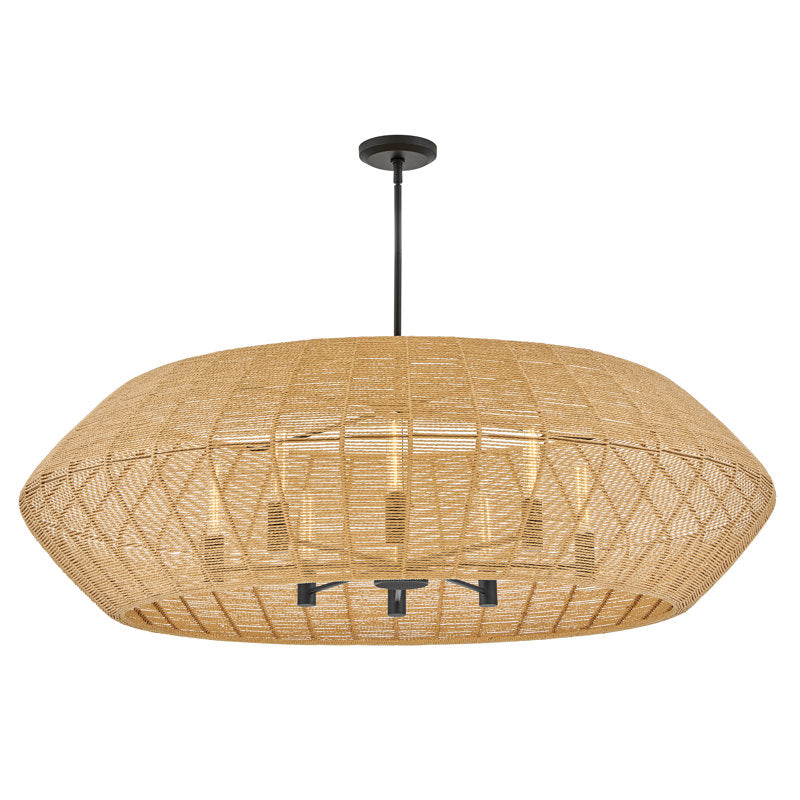 Luca Eight-Light Woven Drum Chandelier by Lisa McDennon