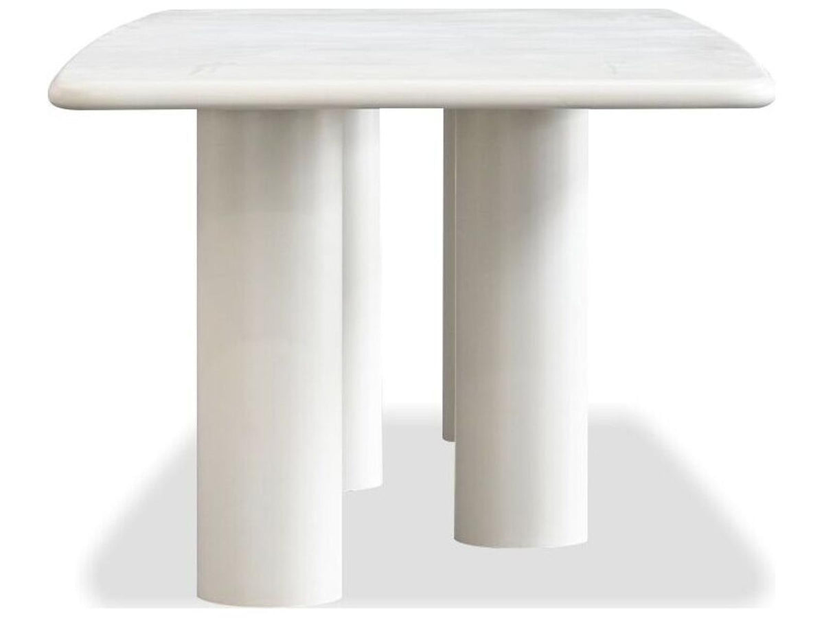 Elephant Rectangular Dining Table in Ivory Tusk Microskin