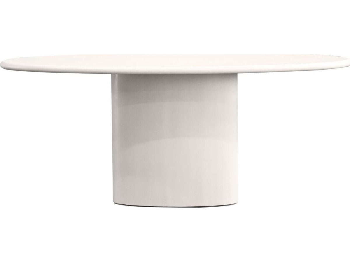 Tugg 78-Inch Oval Dining Table in Ivory Tusk Microskin