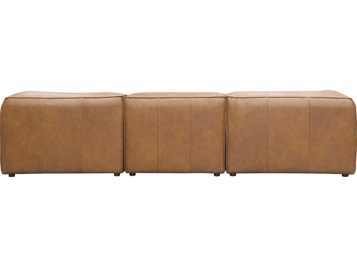 Form 5-Seat Modular Brown Leather Sectional Sofa