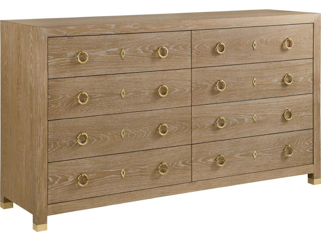 Ventura Beige Oak Wood Double Dresser