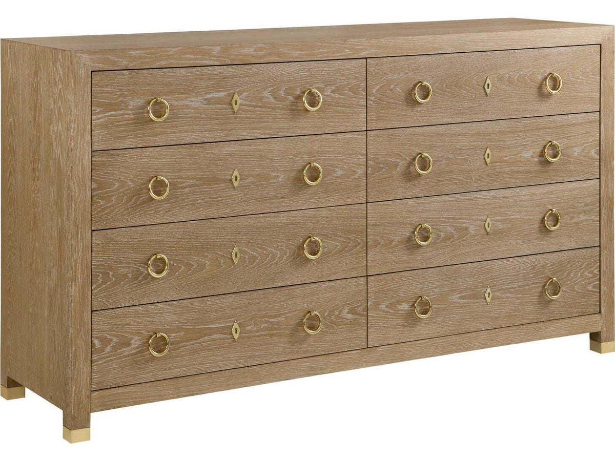 Ventura Beige Oak Wood Double Dresser