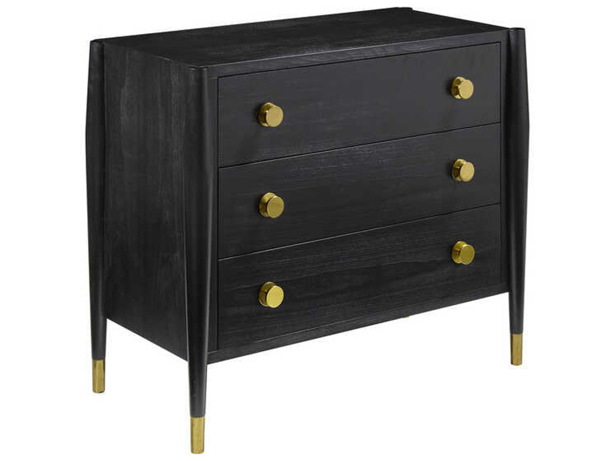 Concourde 3-Drawers Nightstand with Ebony Painted Finish