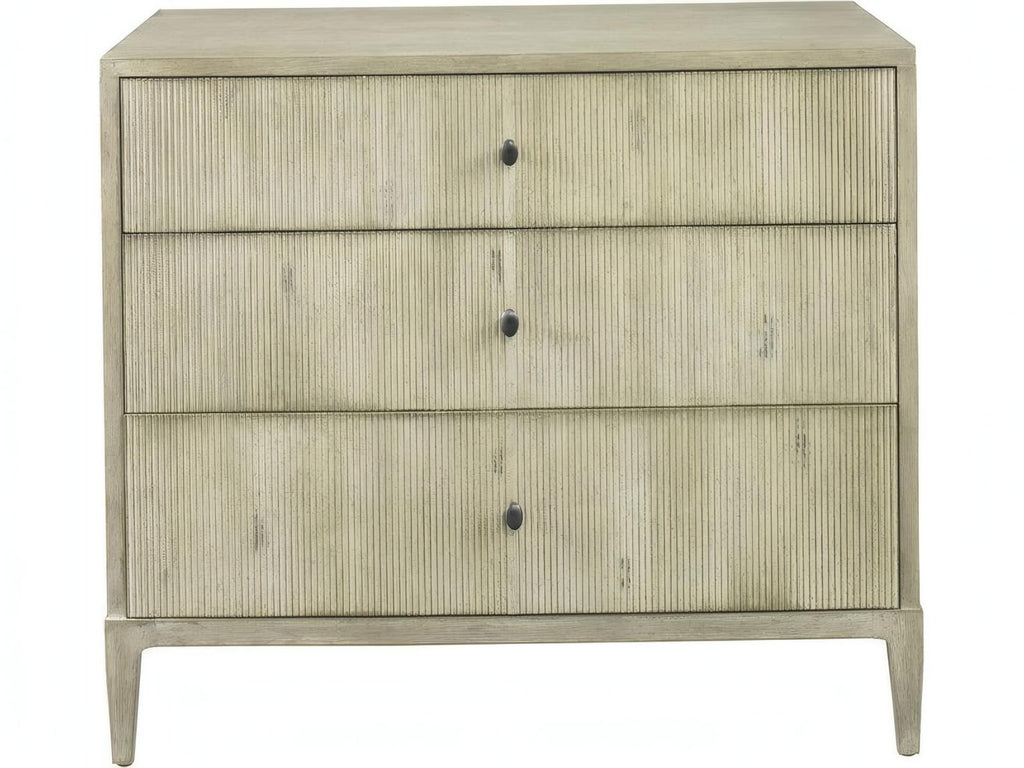 The Reedy 3-Drawer Nightstand in Beige Ash Wood