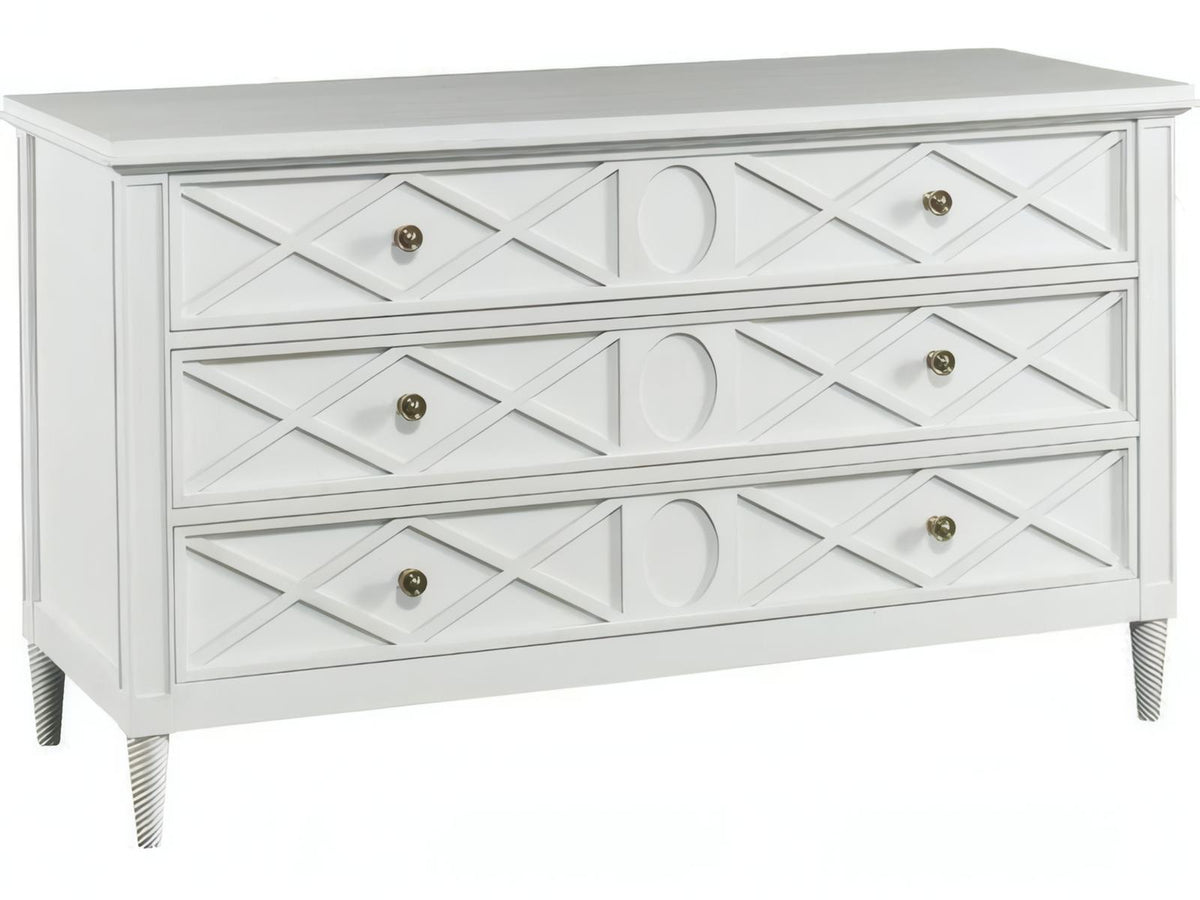 Silhouette 3-Drawer Maple Wood Dresser with Antique Metal Pulls