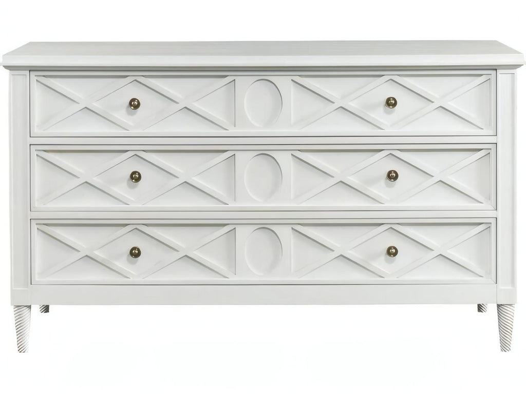Silhouette 3-Drawer Maple Wood Dresser with Antique Metal Pulls