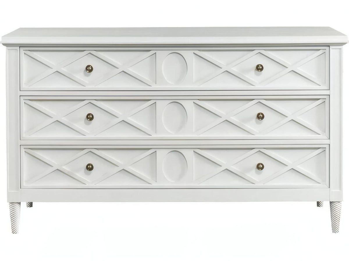 Silhouette 3-Drawer Maple Wood Dresser with Antique Metal Pulls